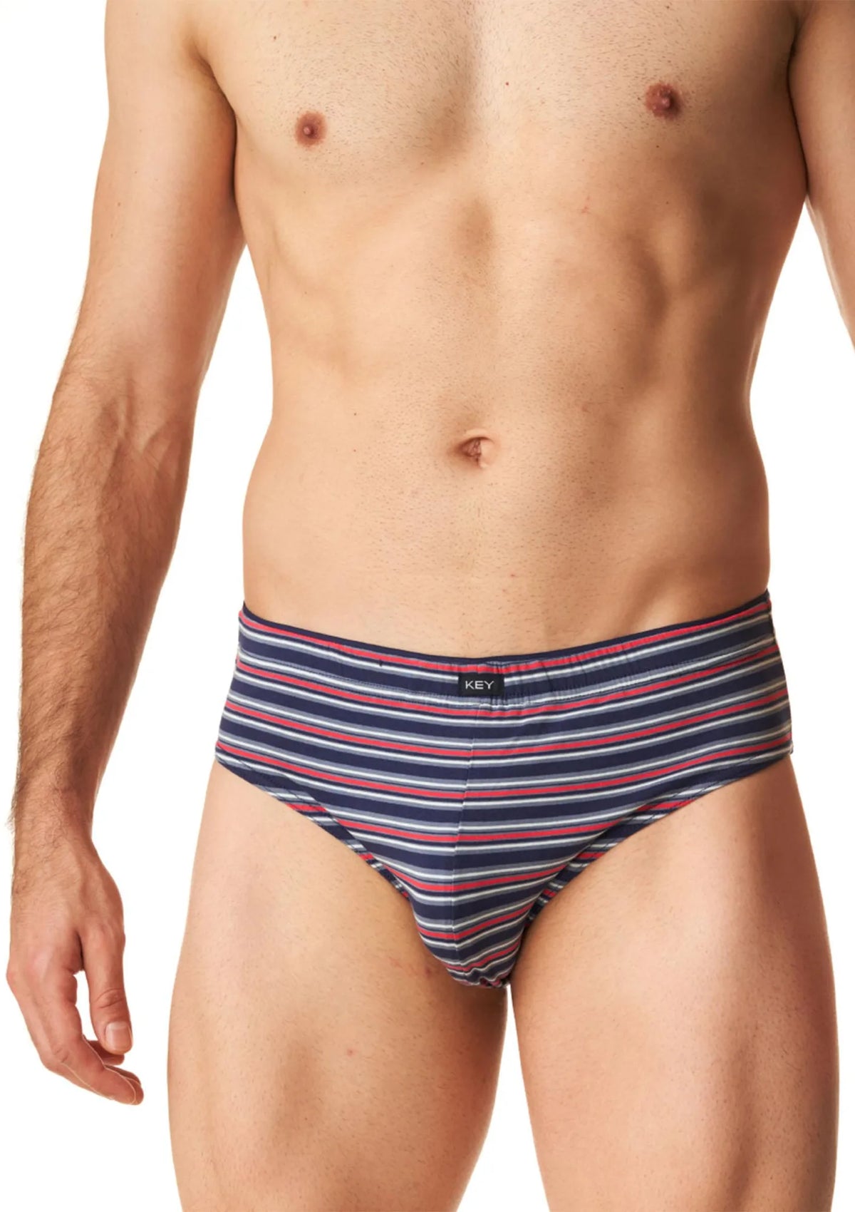 Slipy męskie bawełniane (2pack) w paski z wewnętrzną gumą MPP 305 Key