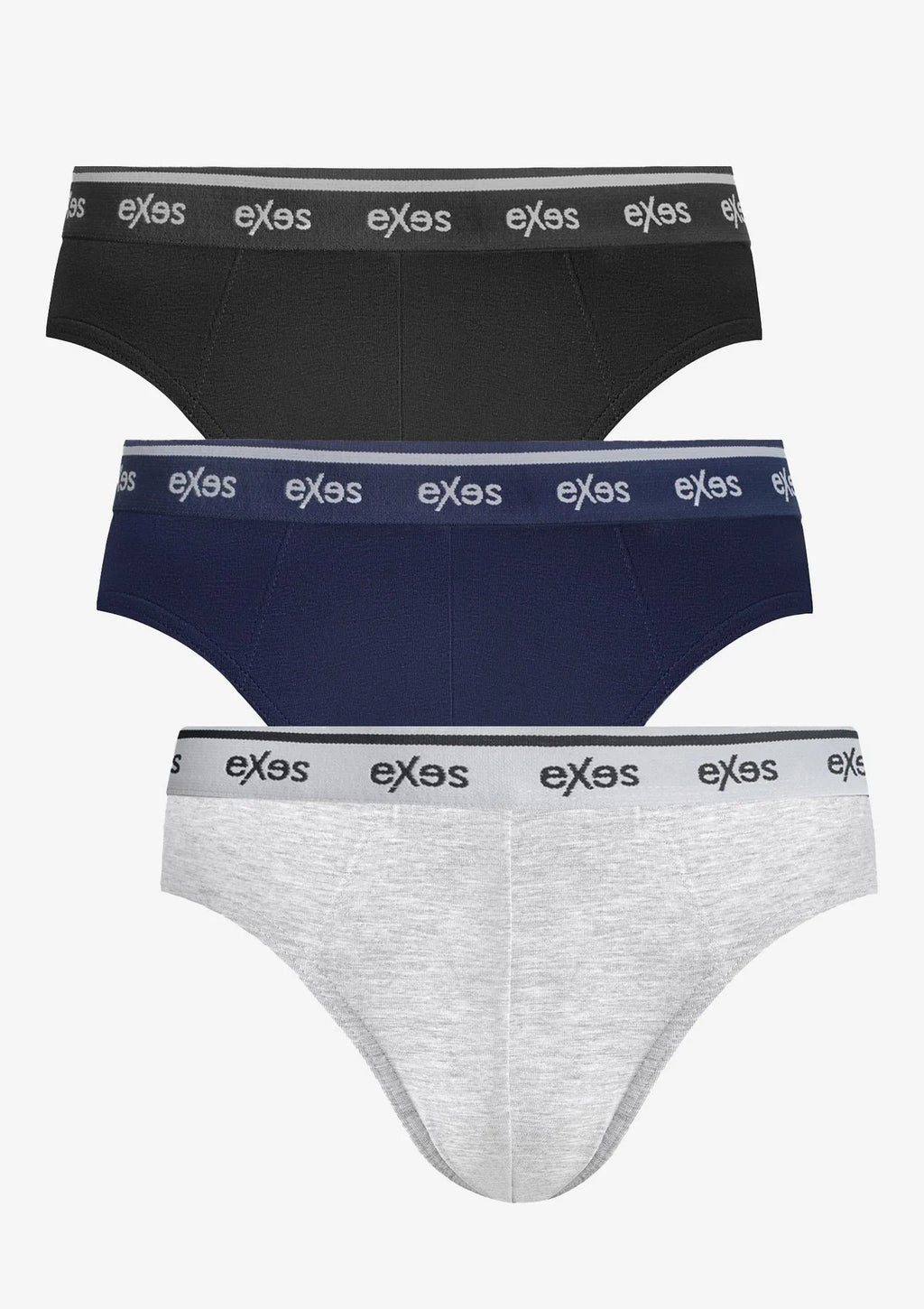 Slipy męskie bawełniane (3pack) w sportowym stylu z zewnętrzną gumą 3.92 Exes