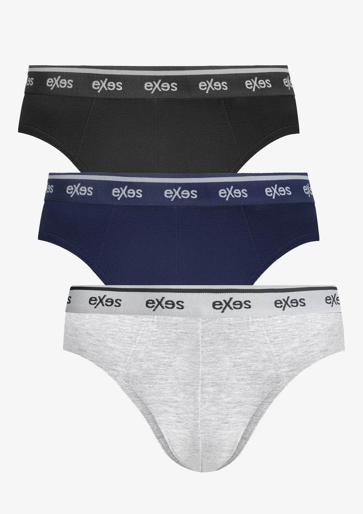 Slipy męskie bawełniane (3pack) w sportowym stylu z zewnętrzną gumą 3.92 Exes