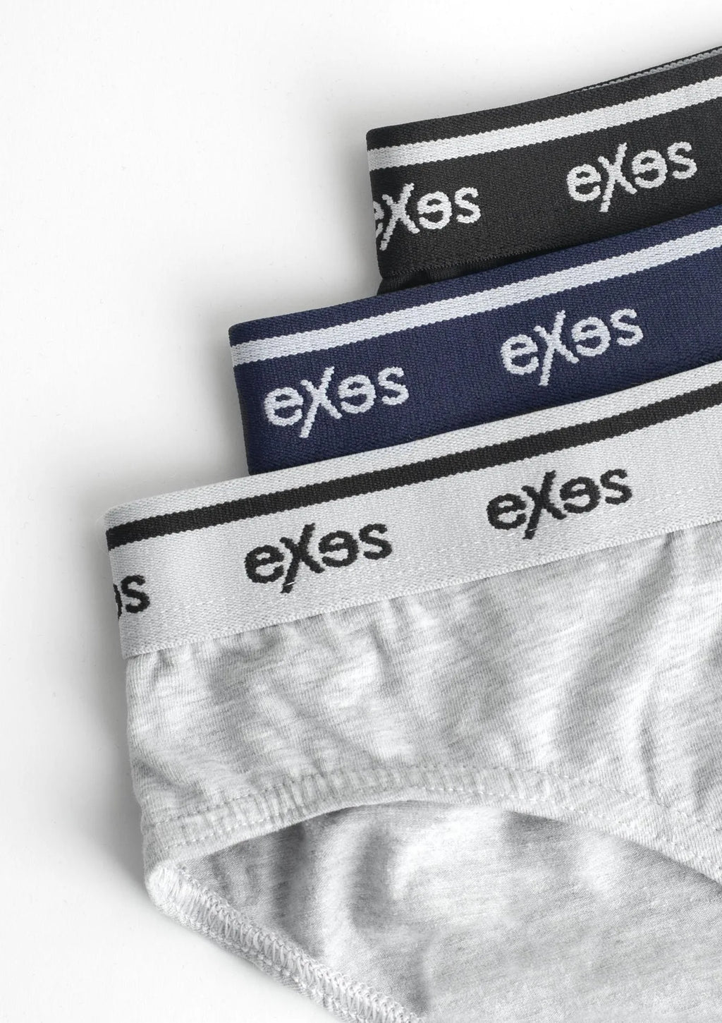 Slipy męskie bawełniane (3pack) w sportowym stylu z zewnętrzną gumą 3.92 Exes