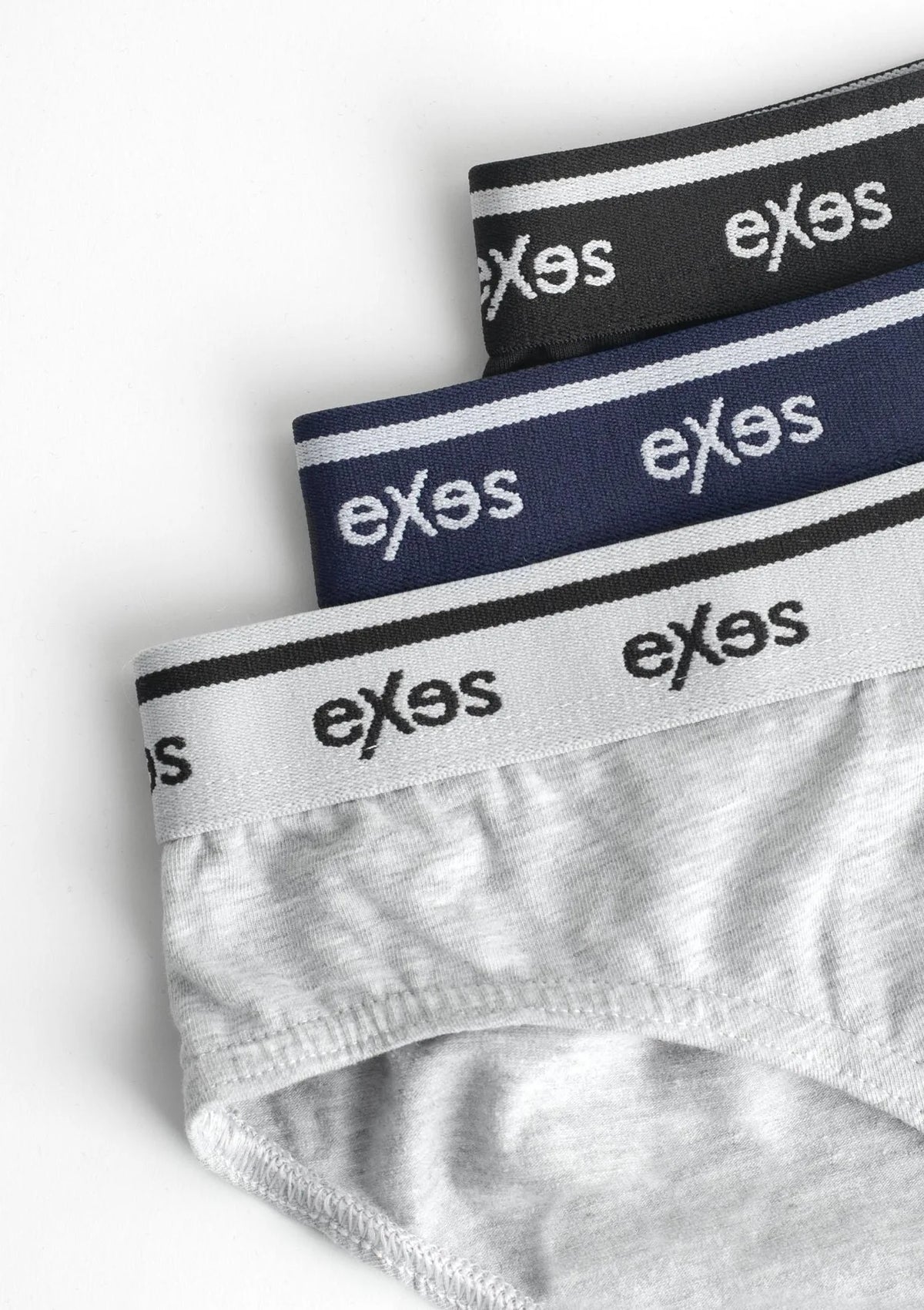 Slipy męskie bawełniane (3pack) w sportowym stylu z zewnętrzną gumą 3.92 Exes