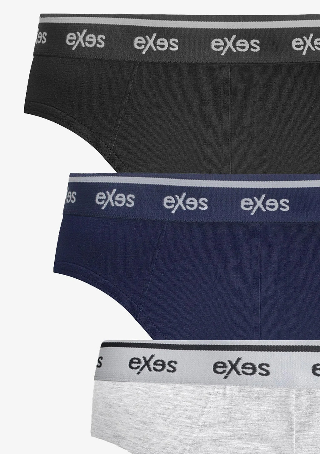 Slipy męskie bawełniane (3pack) w sportowym stylu z zewnętrzną gumą 3.92 Exes