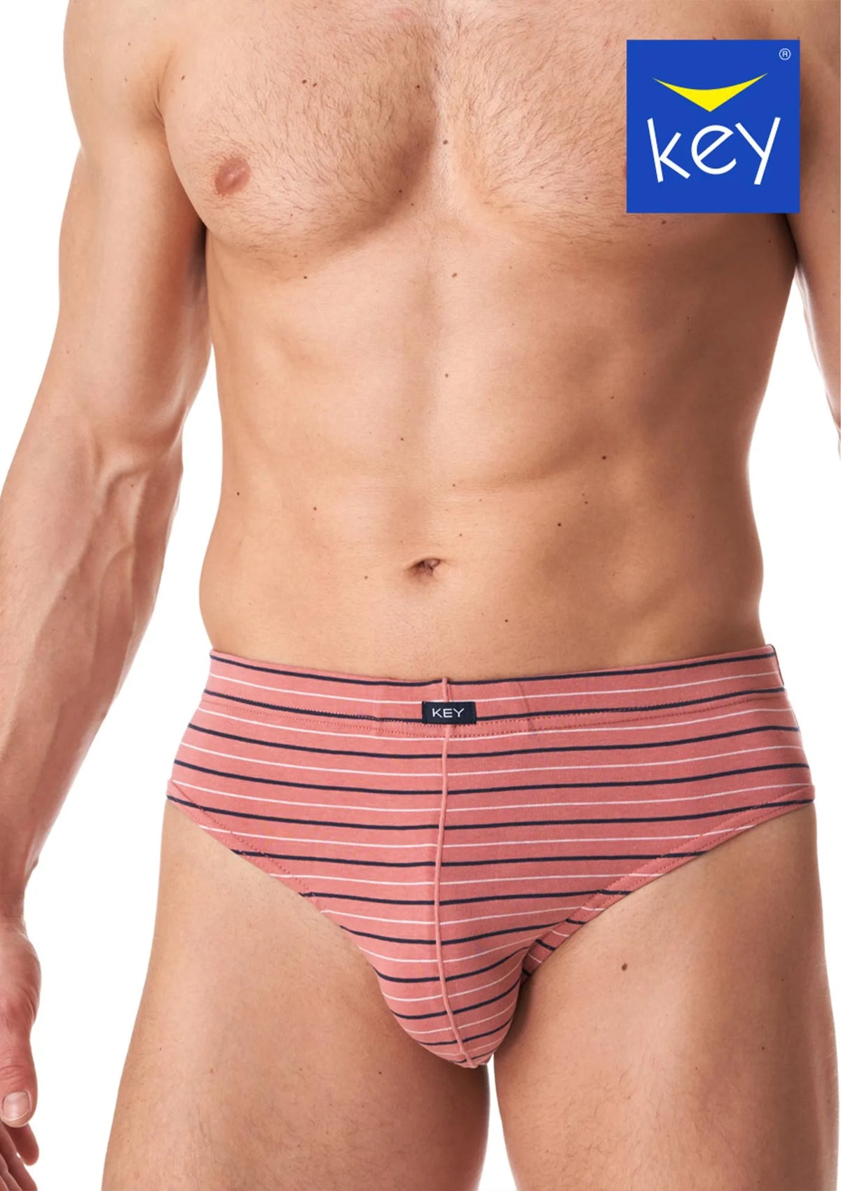 Slipy męskie biodrówki (2 pack) w paski z wewnętrzną gumą MPP 355