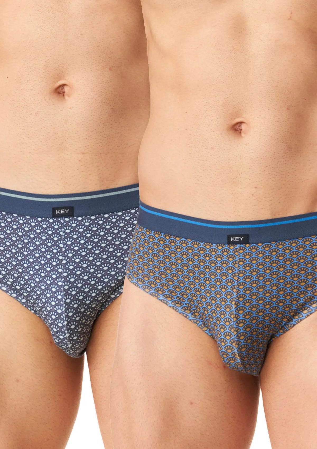 Slipy męskie z zewnętrzną gumą (2 pack) w drobny wzór MPP 503 Key