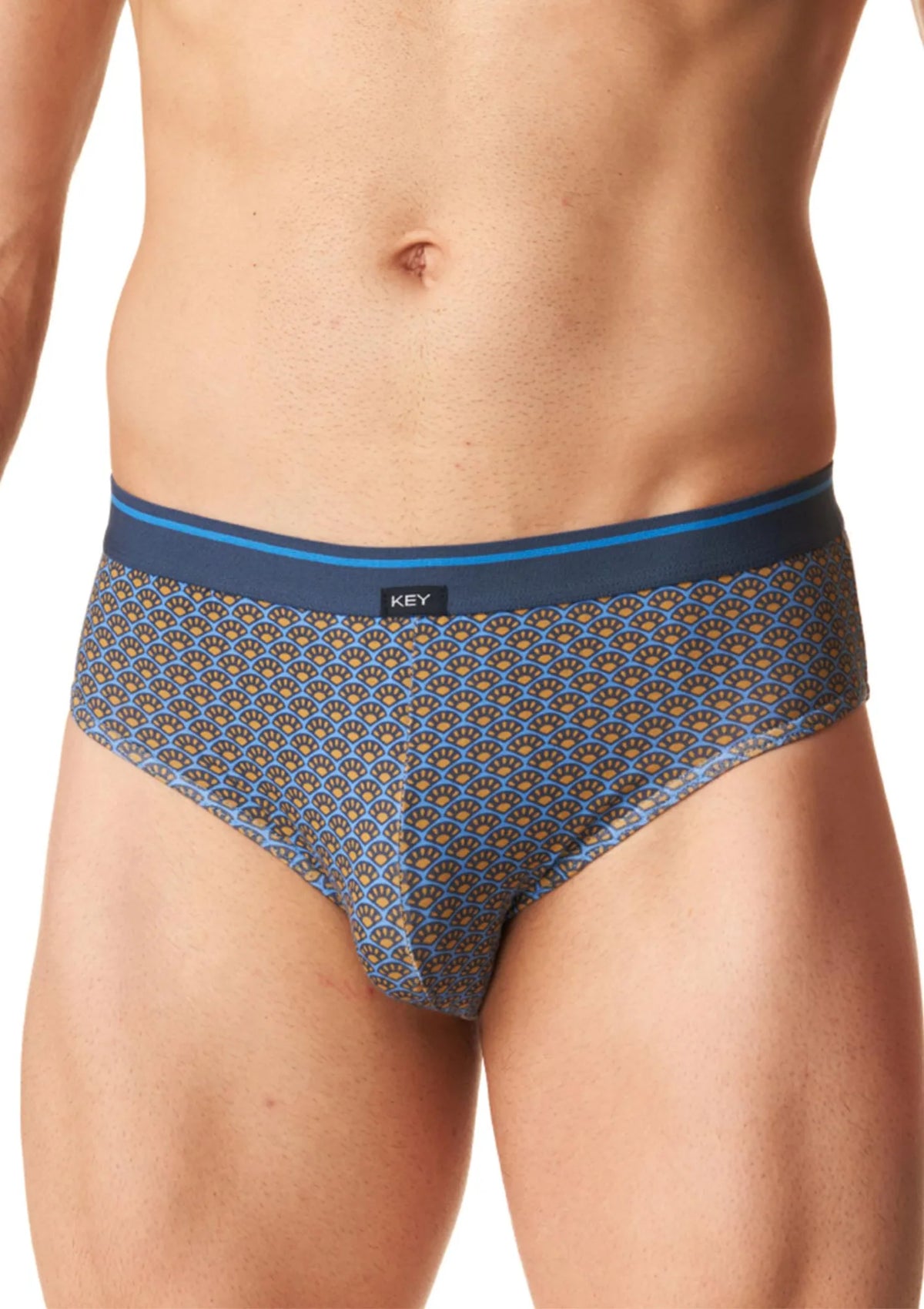 Slipy męskie z zewnętrzną gumą (2 pack) w drobny wzór MPP 503 Key