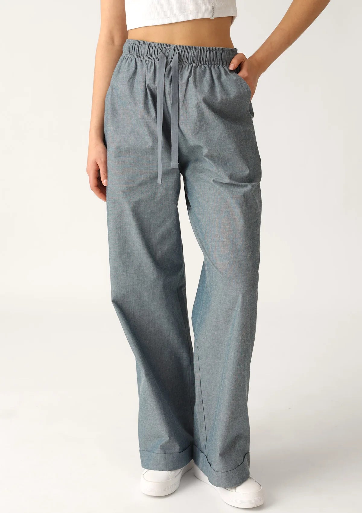 Spodnie damskie bawełniane długie denim LH420-16 Naviale