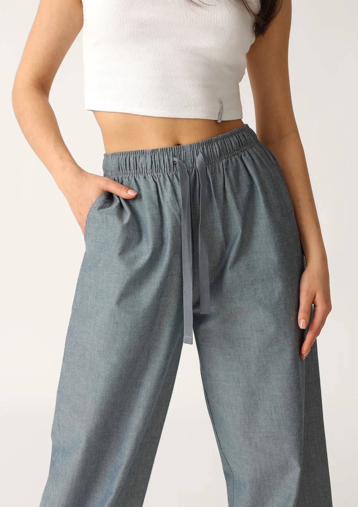 Spodnie damskie bawełniane długie denim LH420-16 Naviale