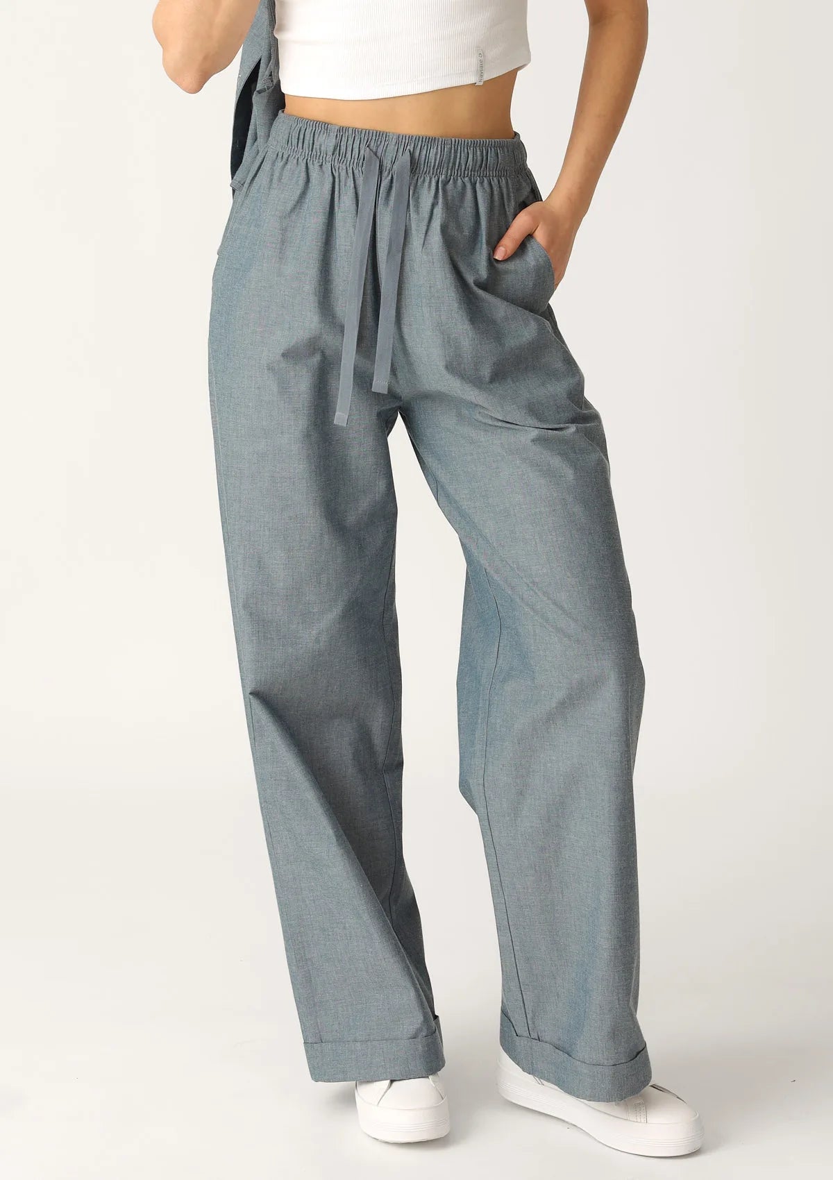Spodnie damskie bawełniane długie denim LH420-16 Naviale
