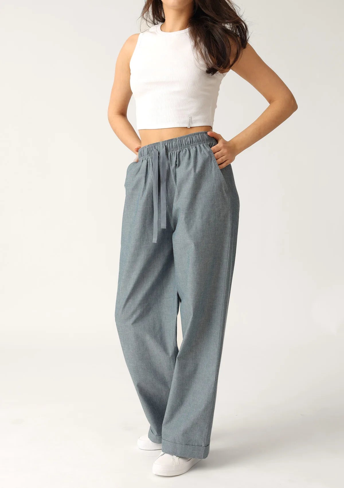Spodnie damskie bawełniane długie denim LH420-16 Naviale