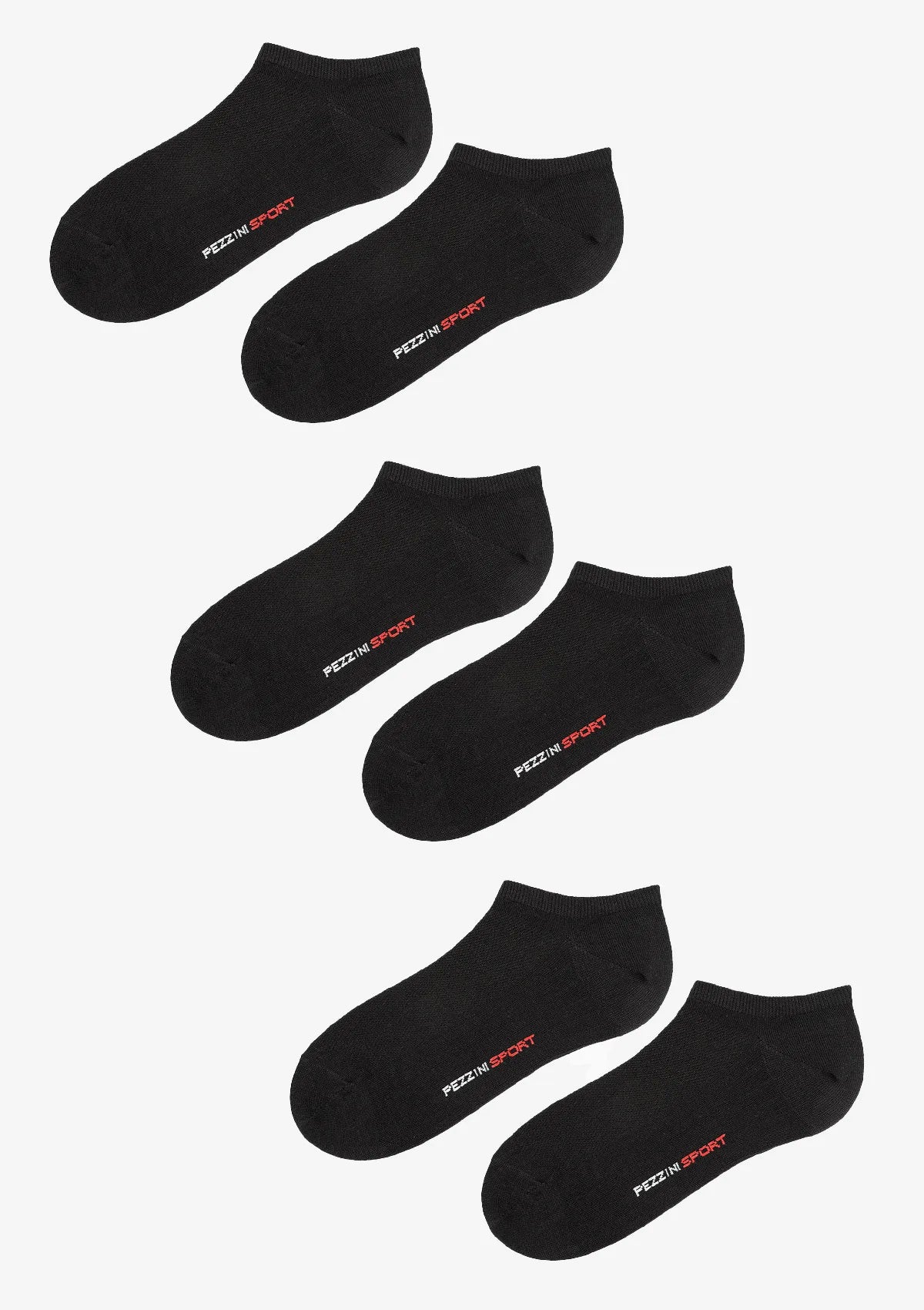 Stopki bawełniane do sneakersów 3-pak Pezzini czarne