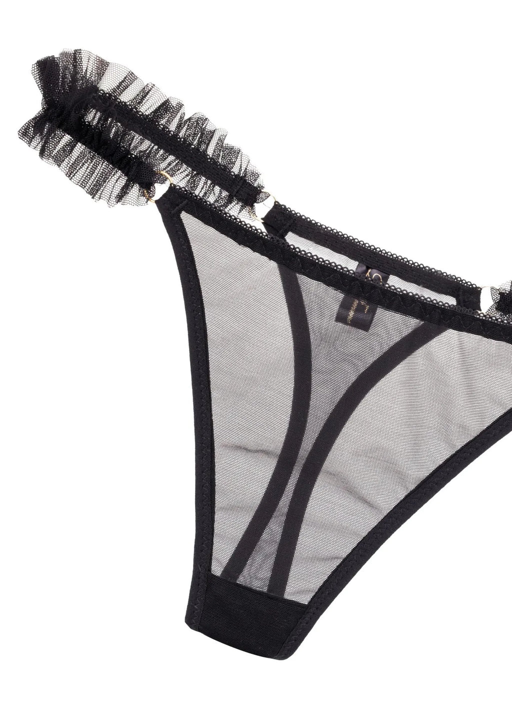 Stringi damskie transparentne z falbankami Lisa La Femme