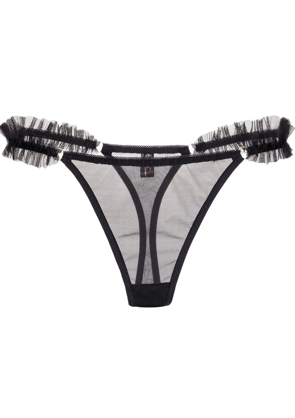 Stringi damskie transparentne z falbankami Lisa La Femme