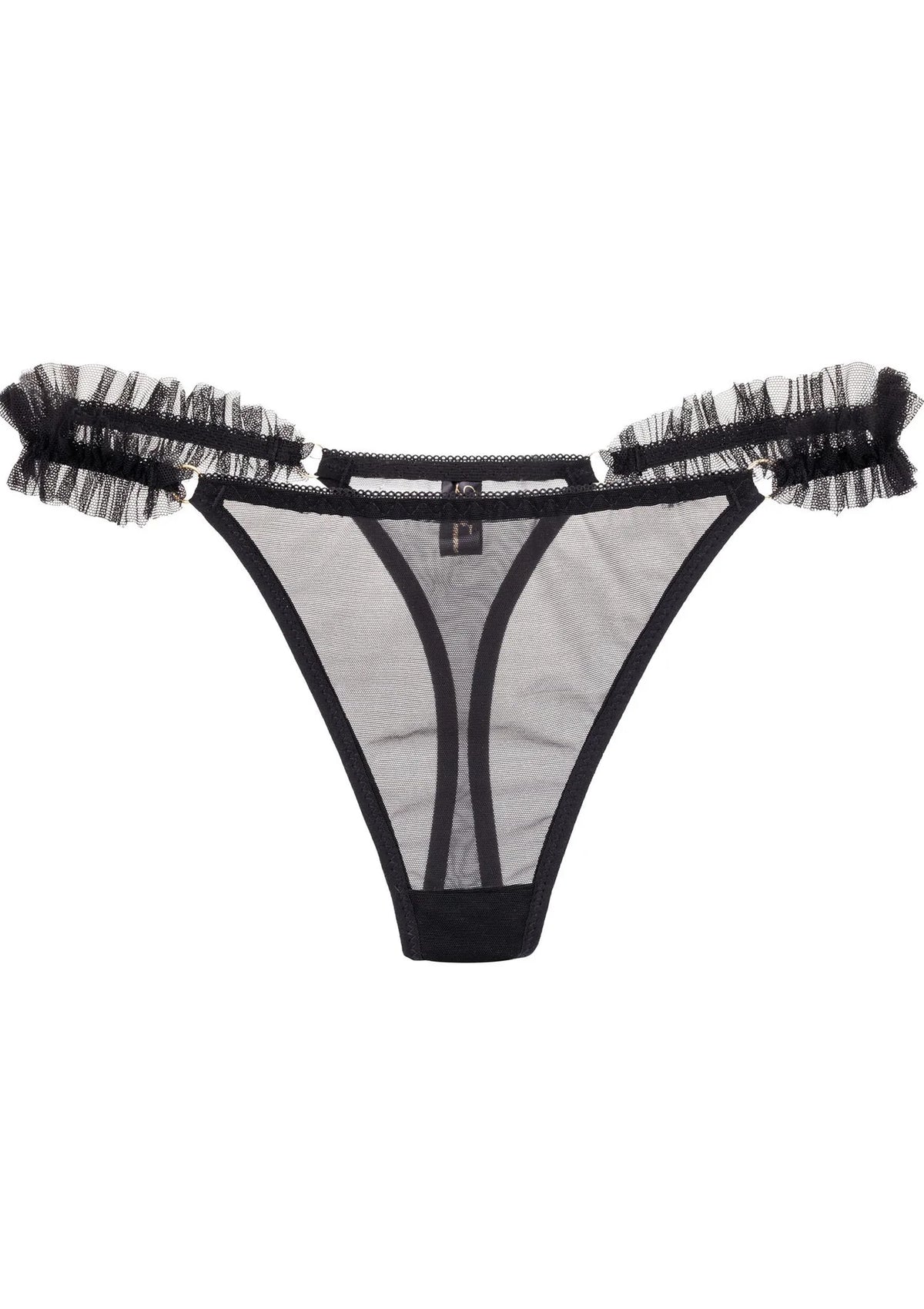 Stringi damskie transparentne z falbankami Lisa La Femme