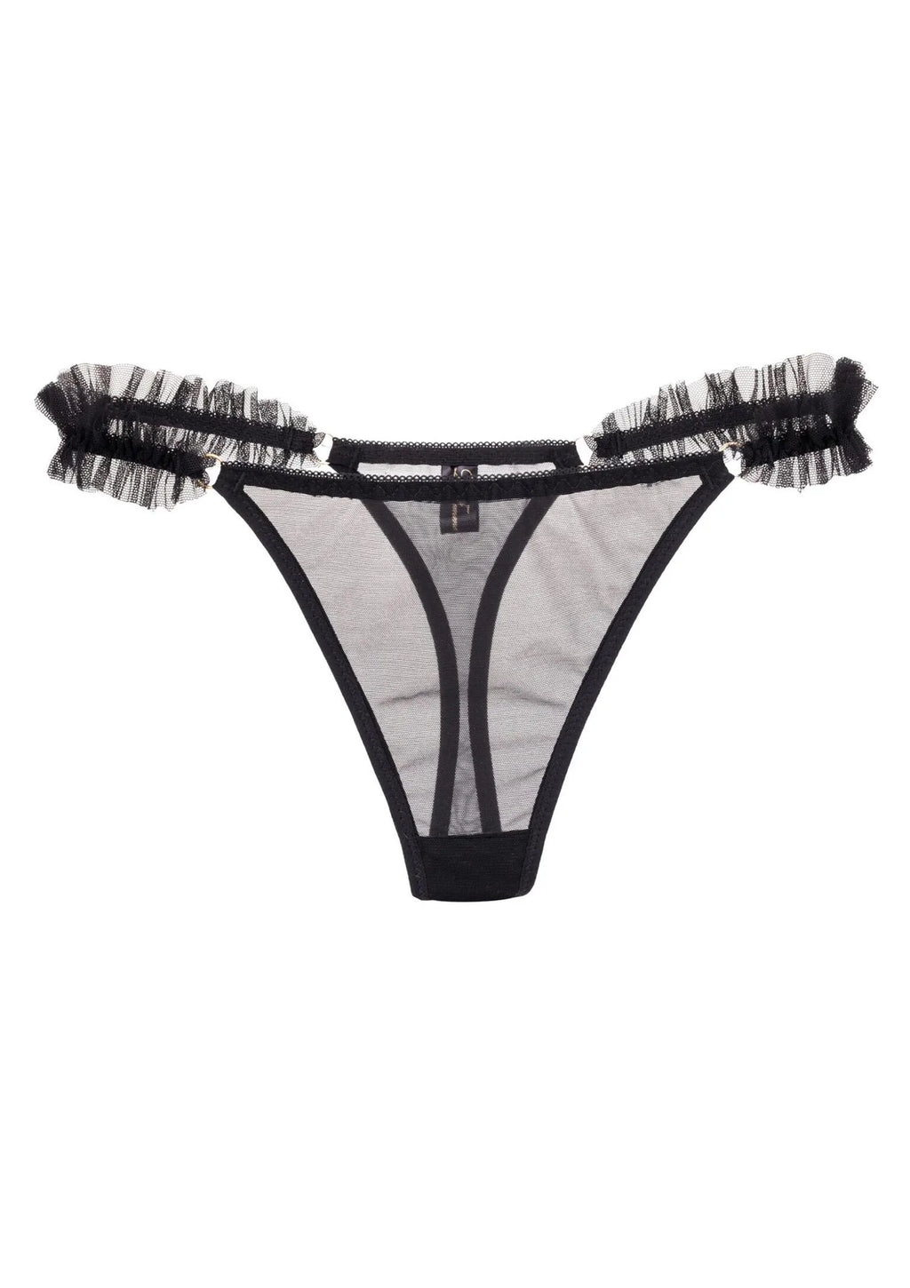Stringi damskie transparentne z falbankami Lisa La Femme
