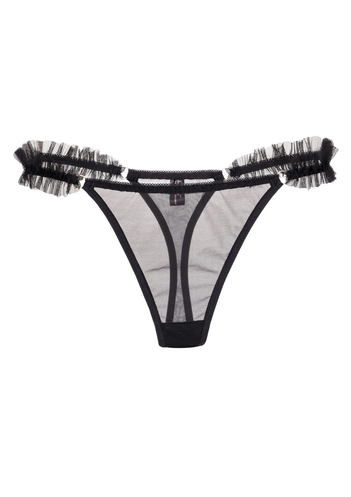 Stringi damskie transparentne z falbankami Lisa La Femme
