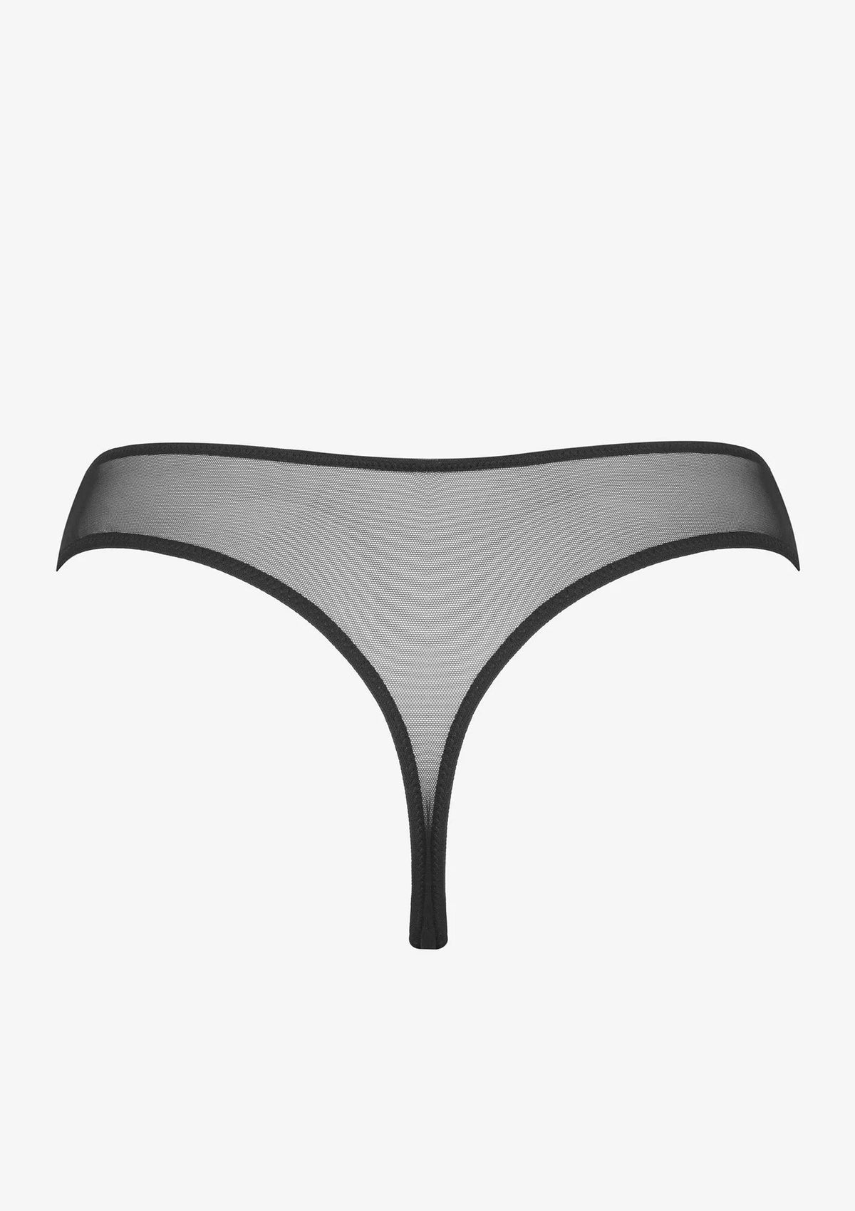 Stringi damskie z eleganckiej koronki i tiulu Glam Nero 1943 Sielei
