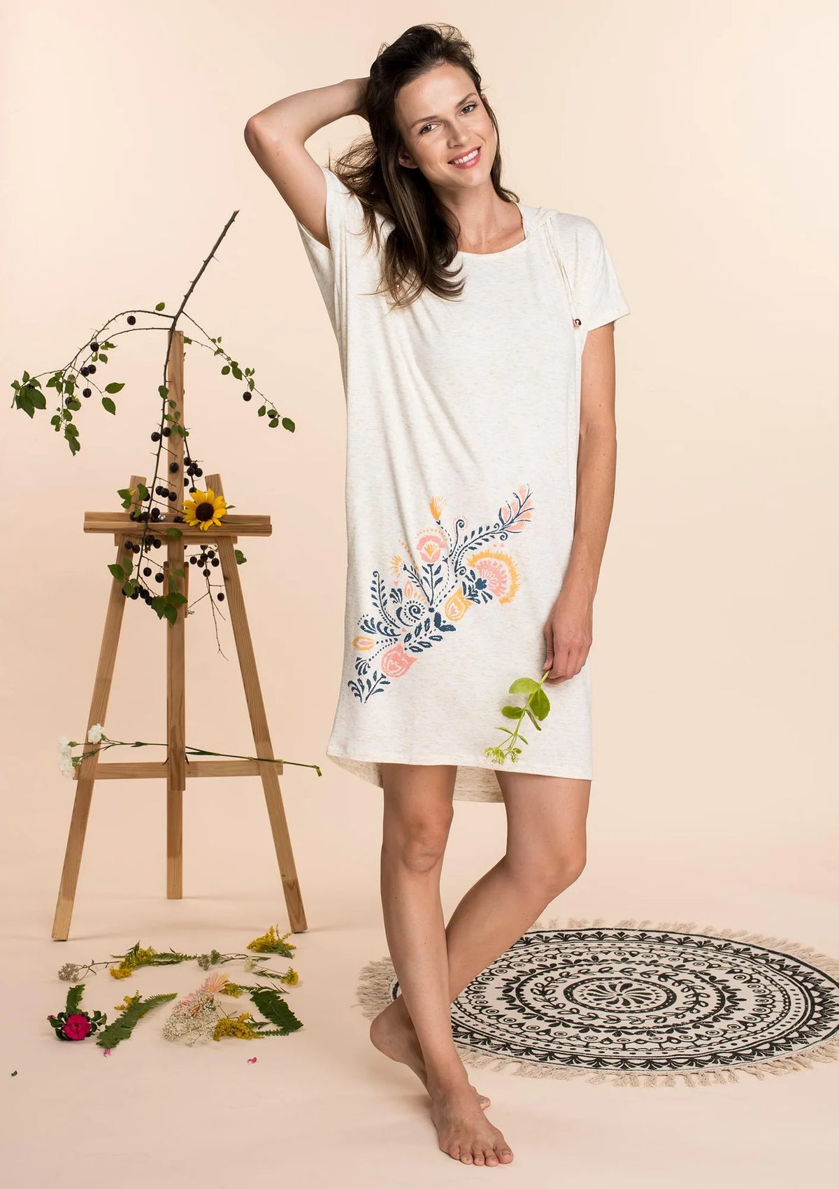 Sukienka Homewear z kapturem LHD 460