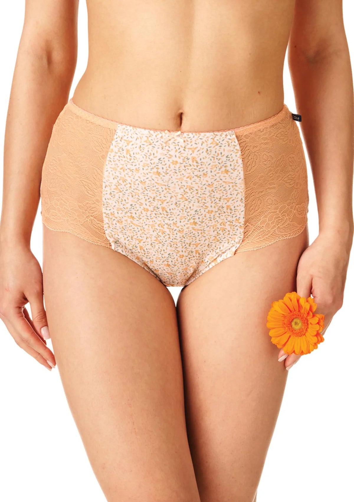 Wysokie figi damskie (2 pack) w kwiatki LPF 173