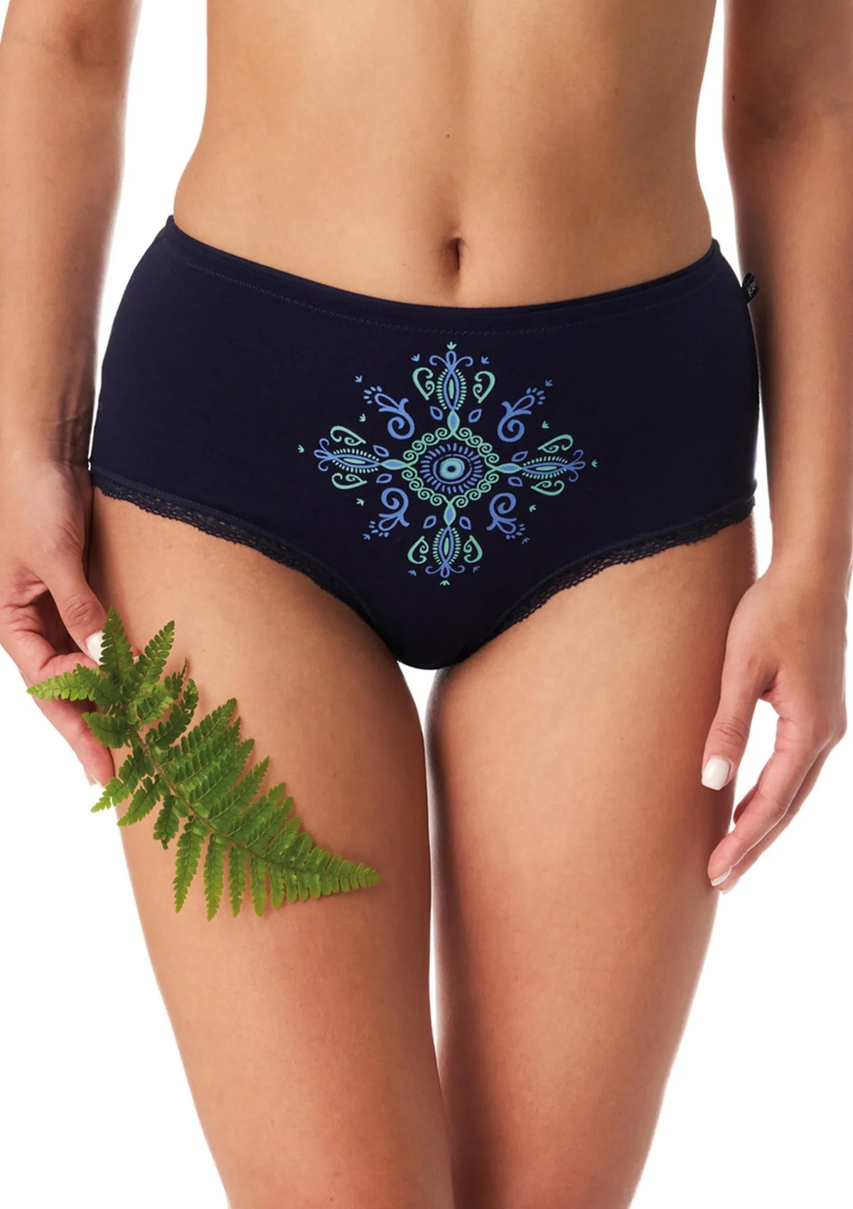 Wysokie figi damskie (2 pack) z grafiką na przodzie LPF 218