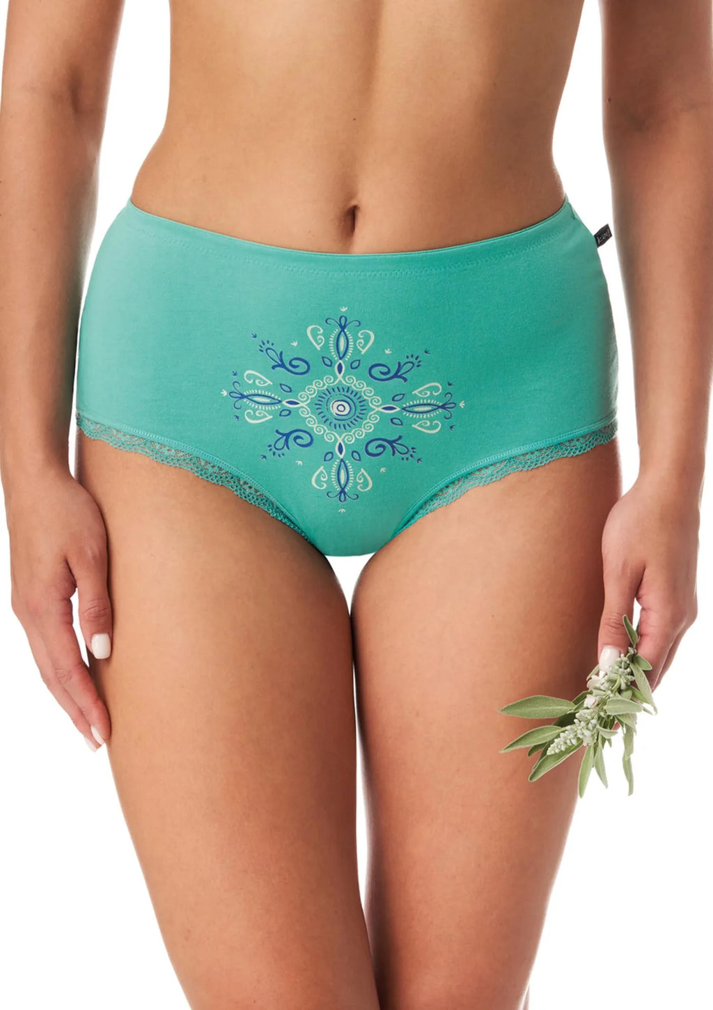 Wysokie figi damskie (2 pack) z grafiką na przodzie LPF 218