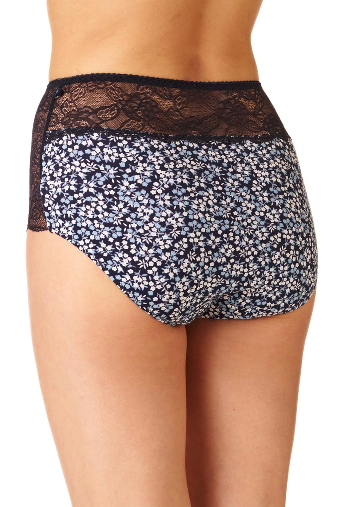 Wysokie figi damskie (2 pack) z koronką po bokach LPF 172
