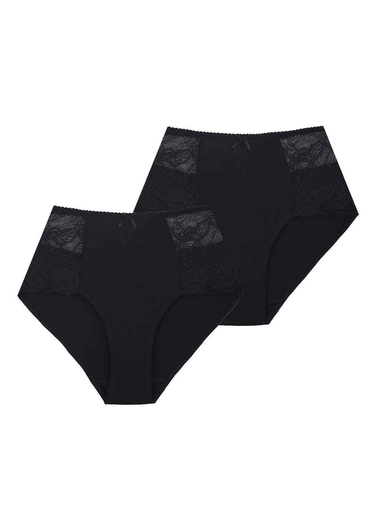 Wysokie figi damskie (2 pack) z koronką po bokach LPF 280