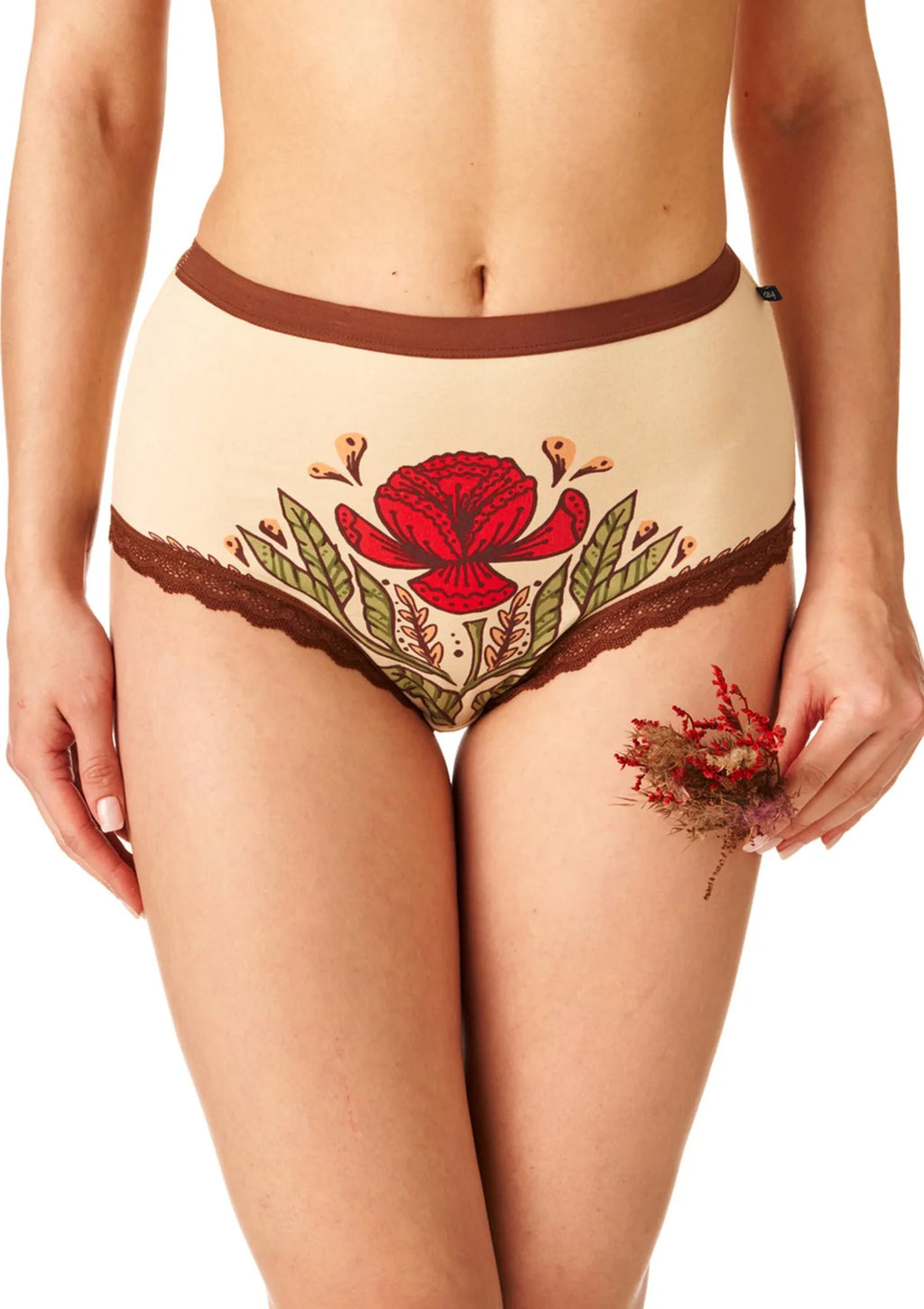 Wysokie figi damskie (2 pack) z koronkowym wykończeniem LPF 643