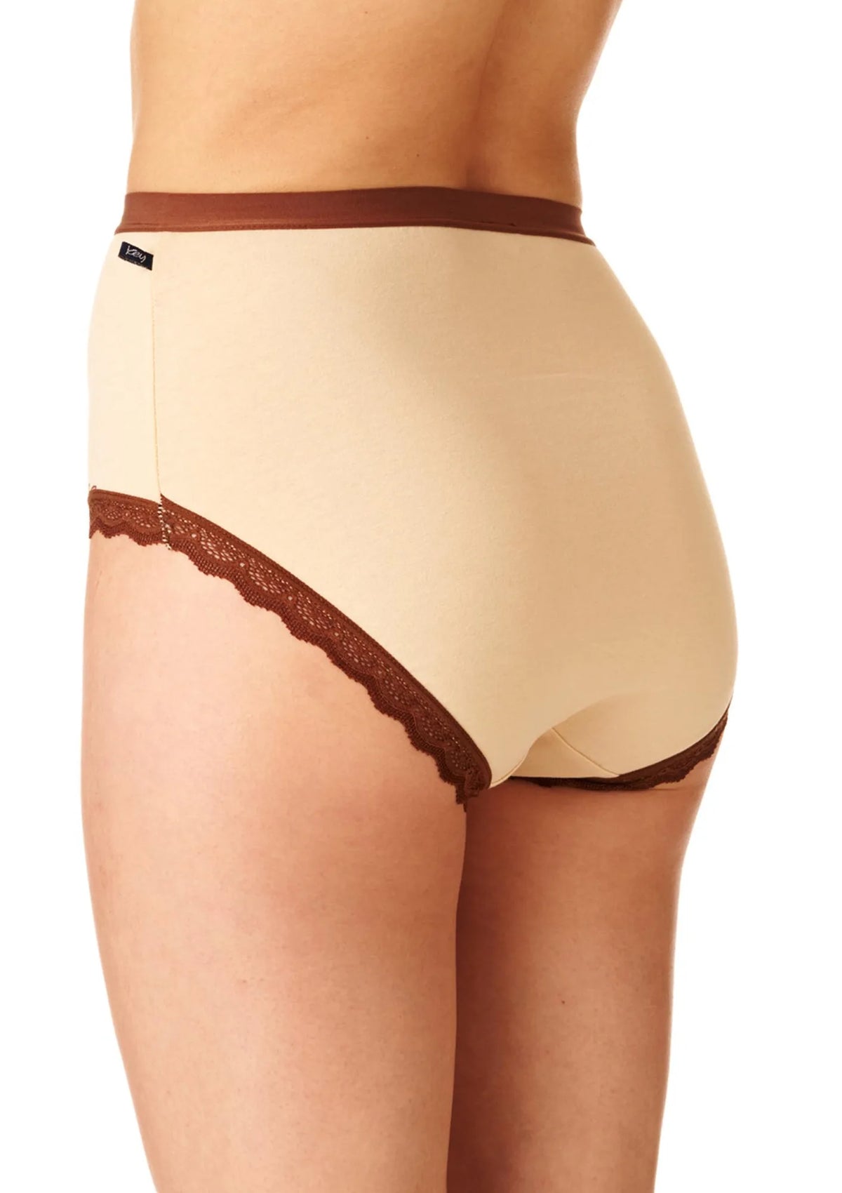 Wysokie figi damskie (2 pack) z koronkowym wykończeniem LPF 643