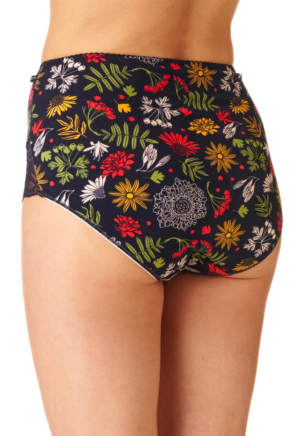 Wysokie wzorzyste figi damskie (2 pack) z koronką LPF 567