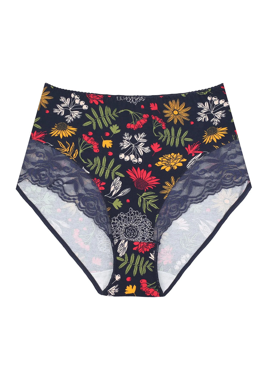 Wysokie wzorzyste figi damskie (2 pack) z koronką LPF 567