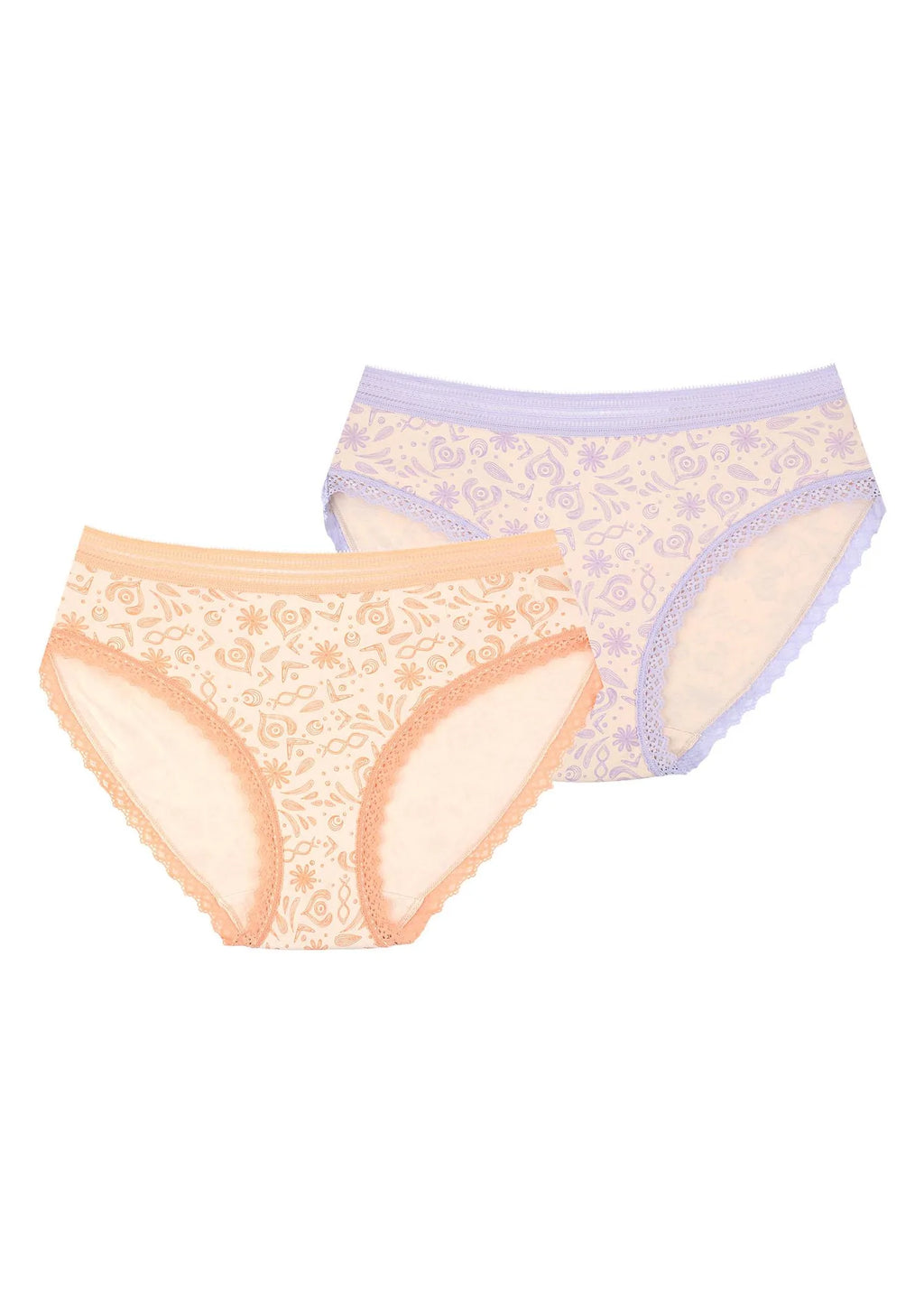 Wzorzyste bawełniane figi damskie bikini (2 pack) LPC 420