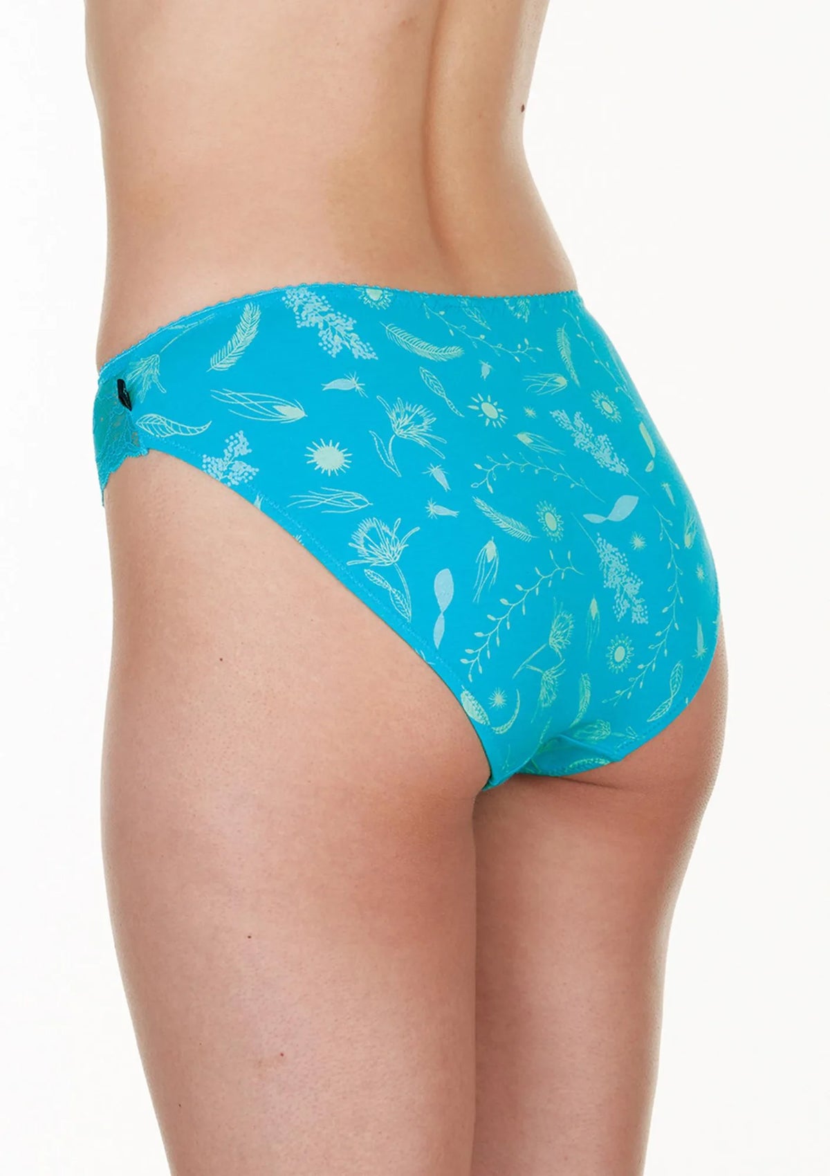 Wzorzyste figi bikini (2 pack) z koronką po bokach LPH 931