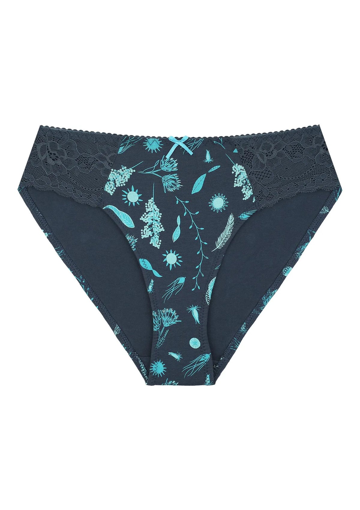 Wzorzyste figi bikini (2 pack) z koronką po bokach LPH 931