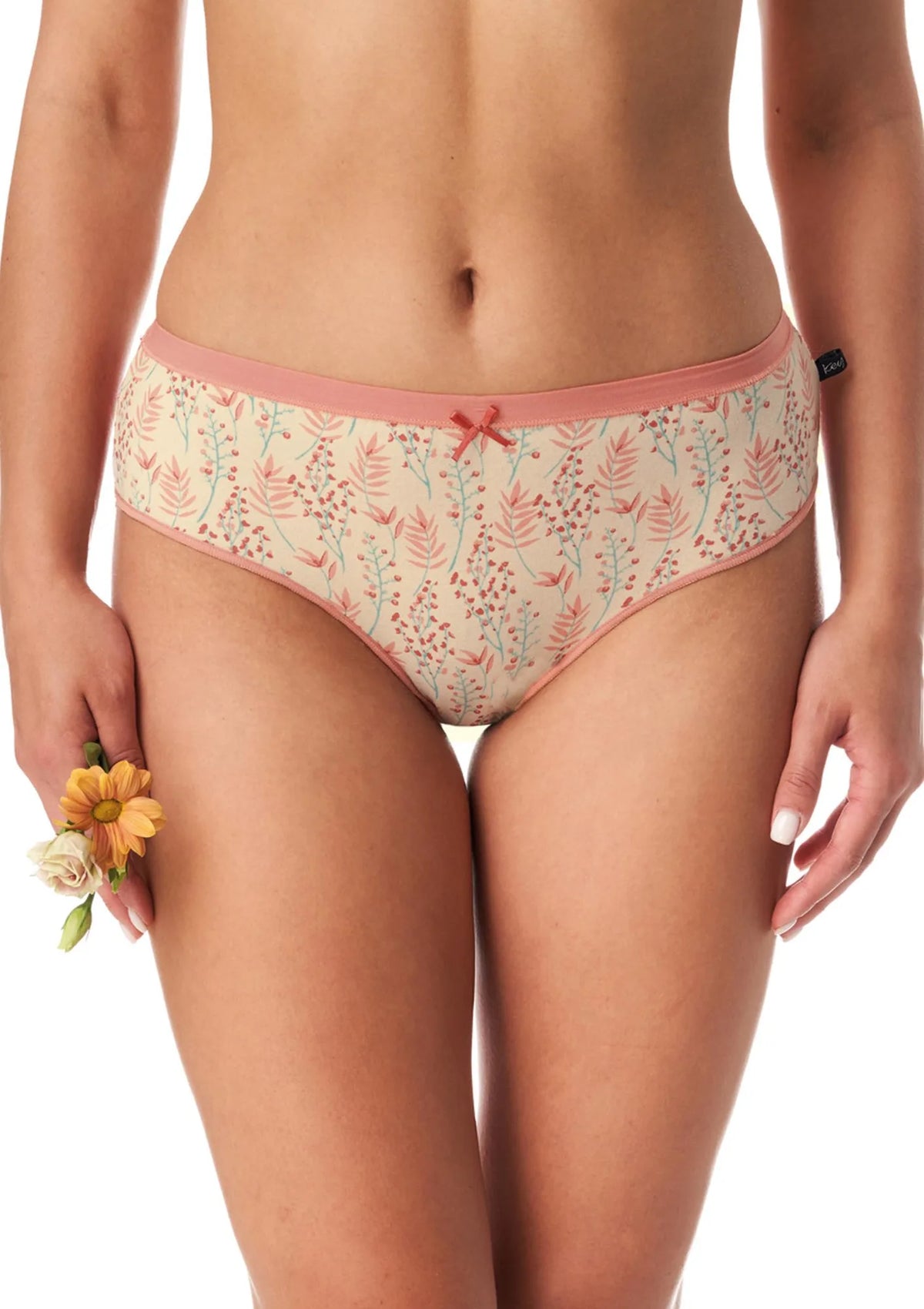 Wzorzyste figi damskie (2 pack) z koronką na pośladkach LPC 986