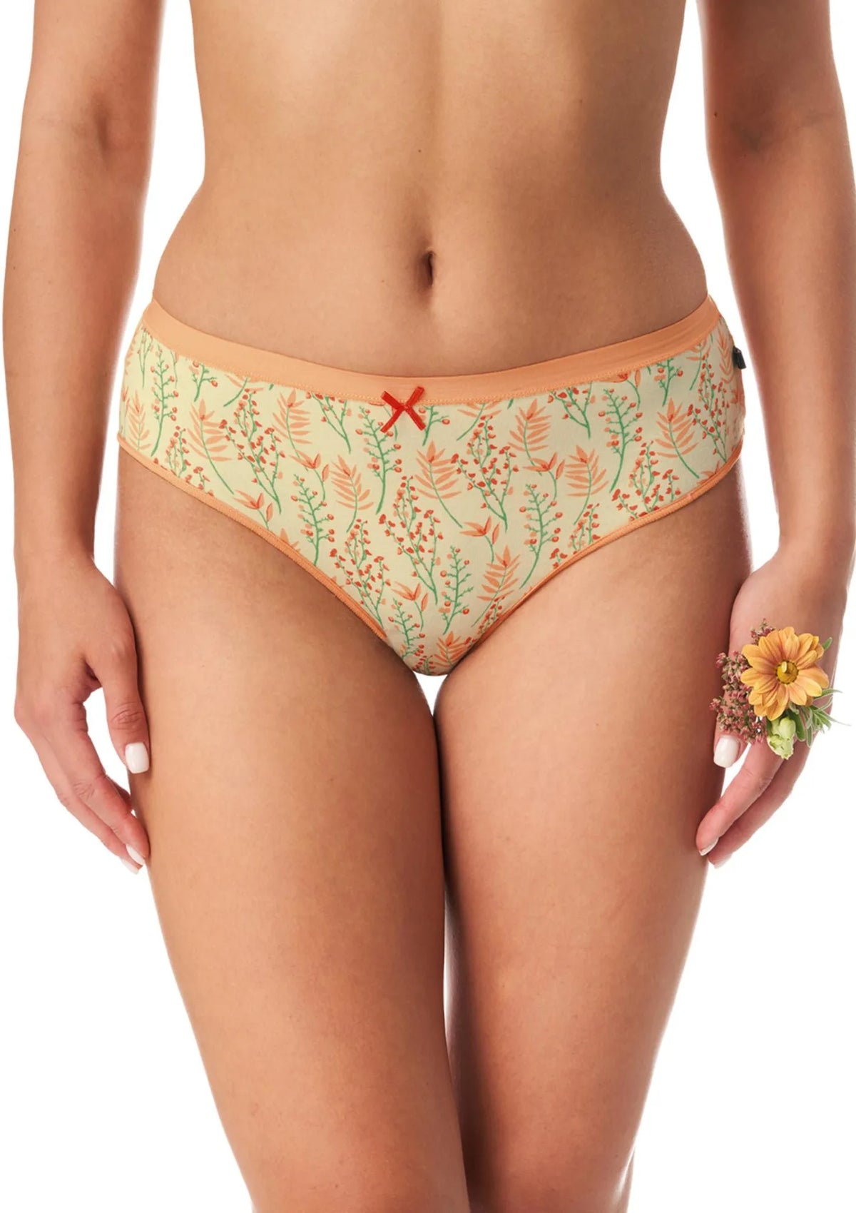 Wzorzyste figi damskie (2 pack) z koronką na pośladkach LPC 986