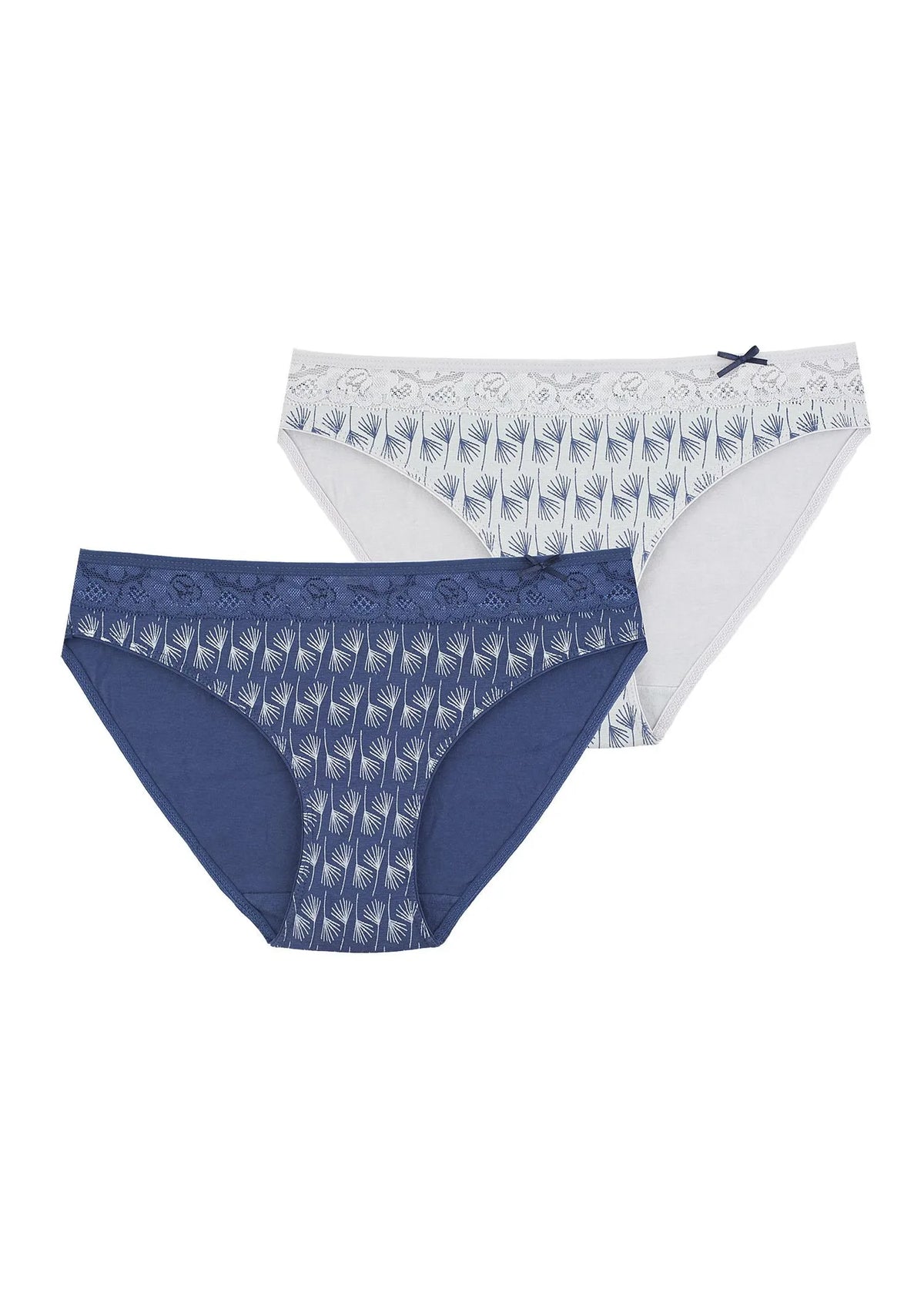 Wzorzyste figi damskie (2 pack) z koronkową górą LPR 731