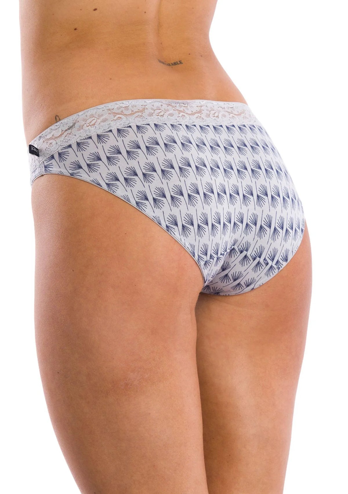 Wzorzyste figi damskie (2 pack) z koronkową górą LPR 731