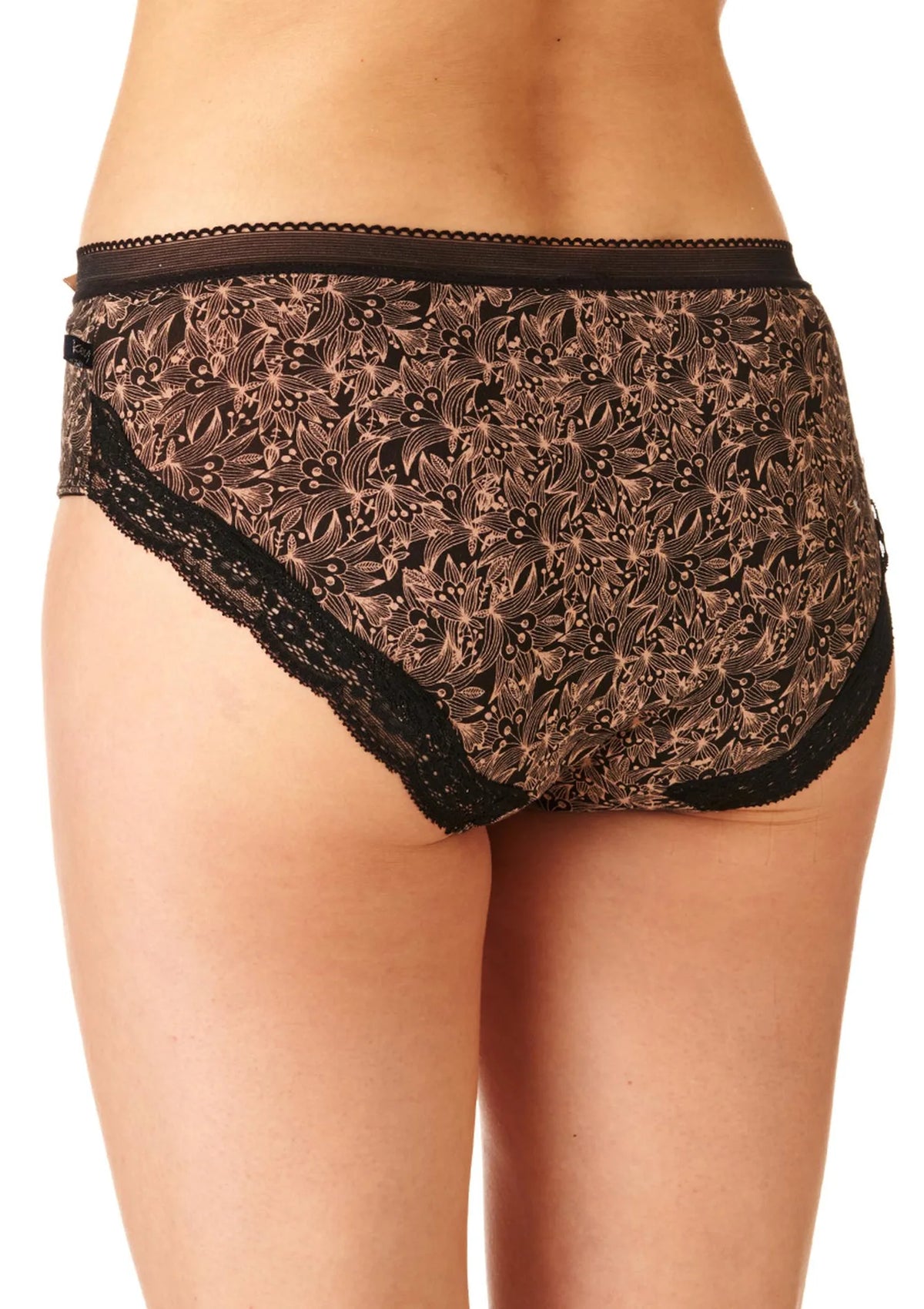 Wzorzyste figi damskie (2 pack) z koronkowym wykończeniem przy pośladkach LPC 725