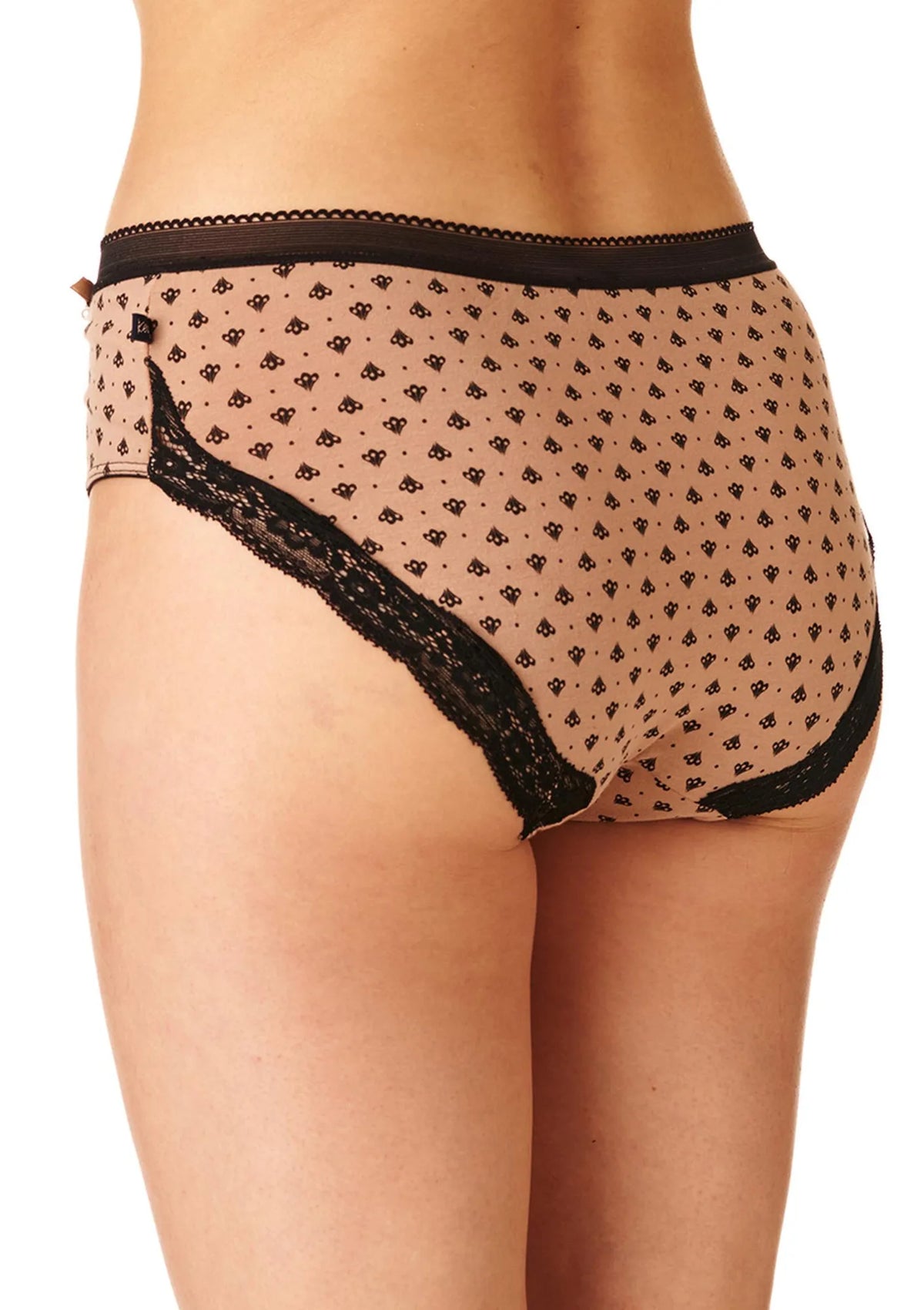 Wzorzyste figi damskie (2 pack) z koronkowym wykończeniem przy pośladkach LPC 725