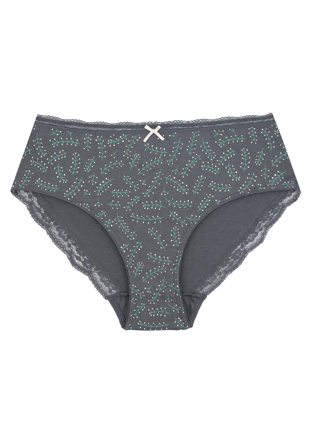 Wzorzyste figi damskie (2 pack) z koronkowym brzegiem na pośladkach LPC 936