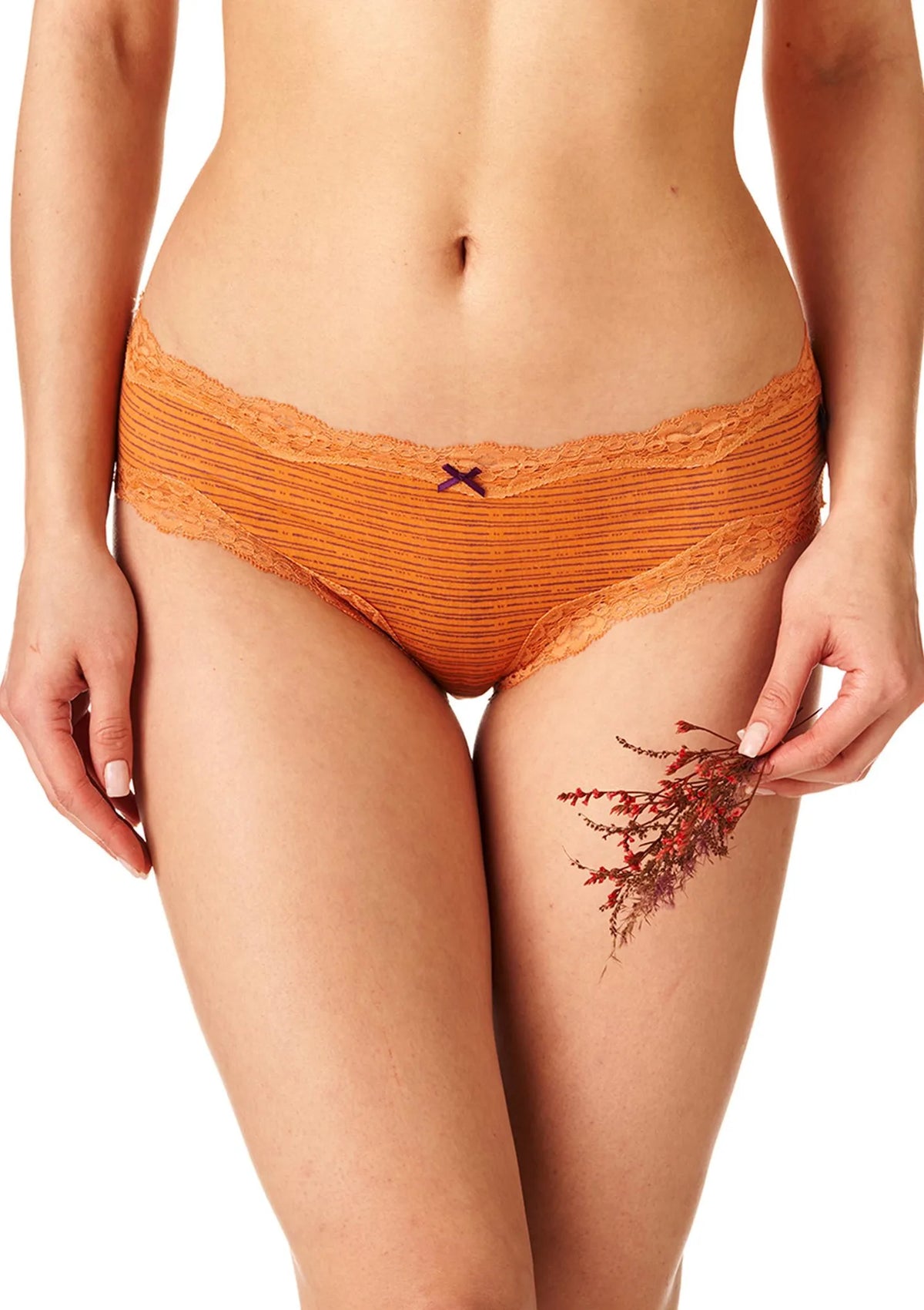 Wzorzyste figi damskie (2 pack) z koronkowym obszyciem LPP 752