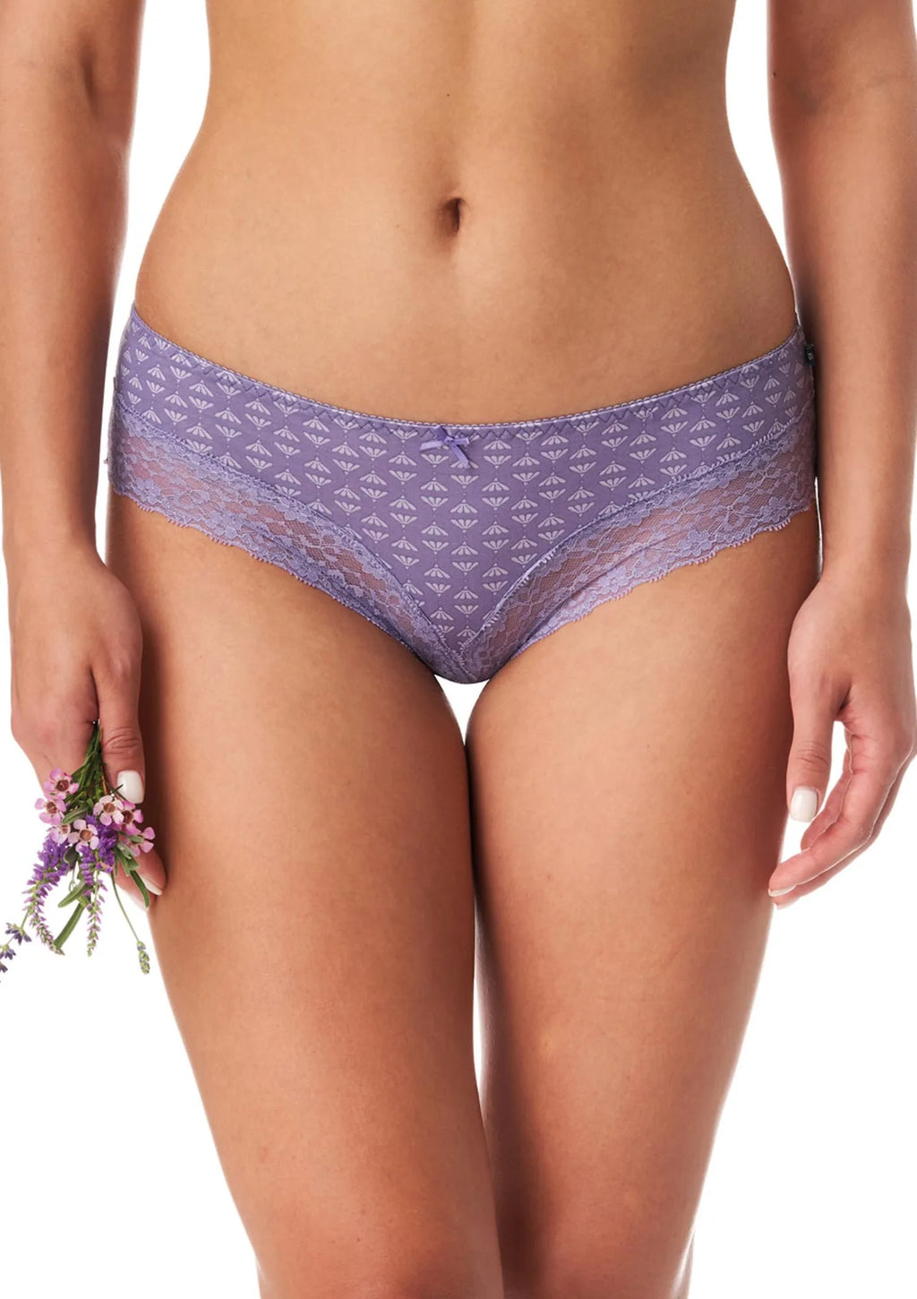 Wzorzyste figi damskie (2 pack) z koronkowymi wstawkami LPB 990