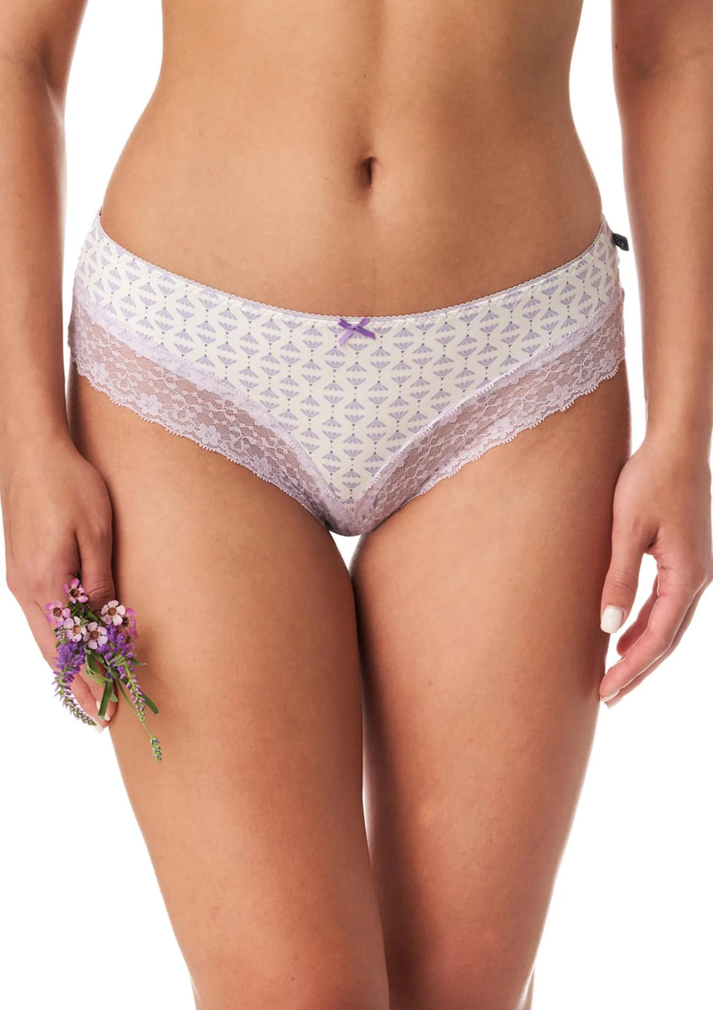 Wzorzyste figi damskie (2 pack) z koronkowymi wstawkami LPB 990