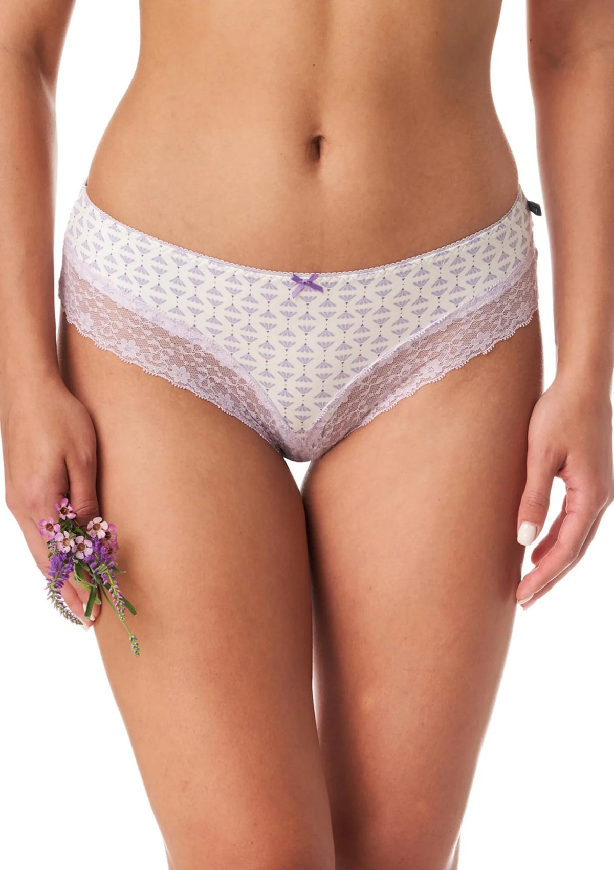 Wzorzyste figi damskie (2 pack) z koronkowymi wstawkami LPB 990