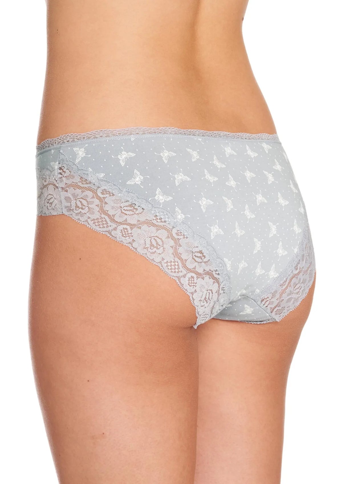 Wzorzyste niskie figi damskie (2 pack) z koronką LPC 973
