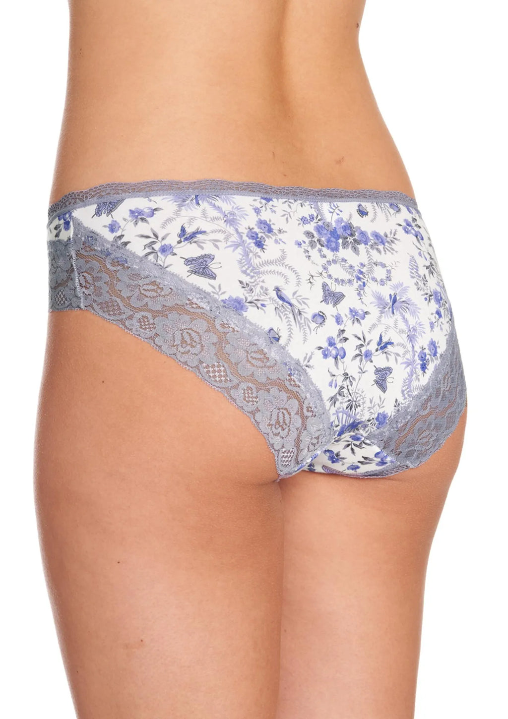 Wzorzyste niskie figi damskie (2 pack) z koronką LPC 973